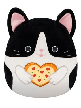Squishmallow 12 inch Cicely The Tuxedo Cat with Heart Pizza Plush Stuffed Toy